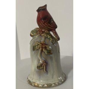 Cardinal Holiday Christmas Bell Porcelain 5.5 inch‎ Tall Seasonal Decor